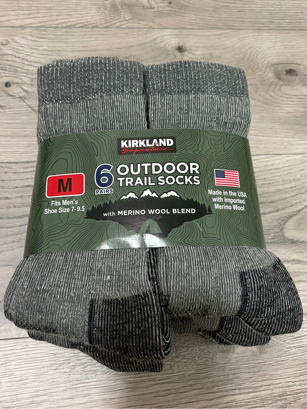 Kirkland Signature Gray Men's Outdoor Trail Socks - 6 Pack